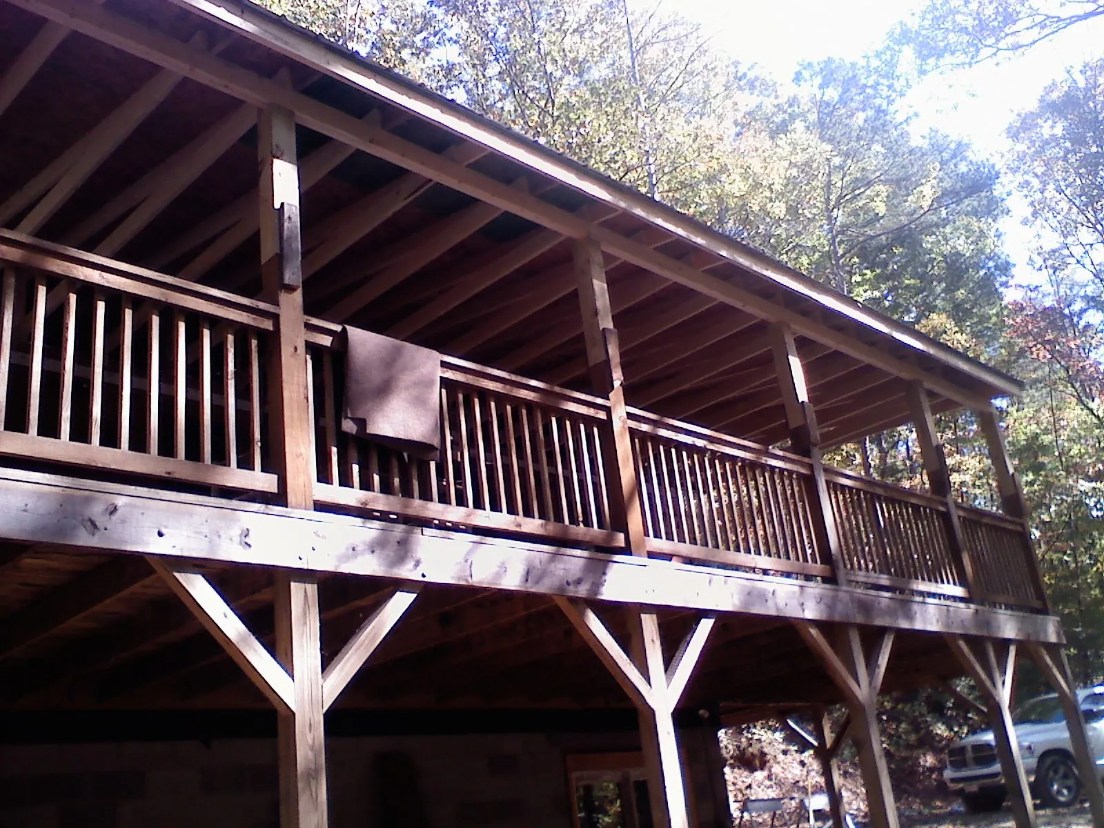 Timber framing under a new elevated porch and deck — Roof Leak Repair in Ramey by Roofing Brothers
